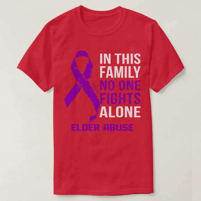 Elder Abuse Awareness No One Fights Alone Hope For T-Shirt (Design Front)