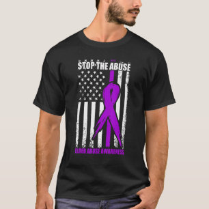 Elder Abuse Awareness Purple Ribbon T-Shirt