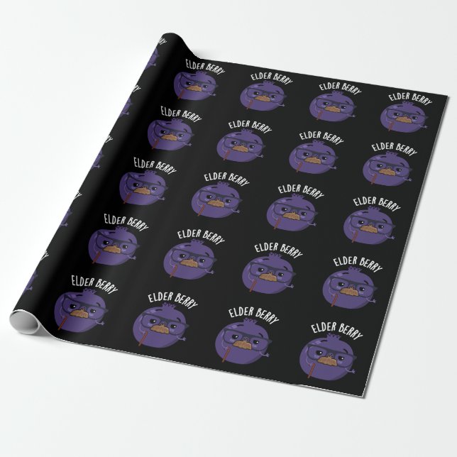 Elder-berry Funny Berry Pun  Wrapping Paper (Unrolled)