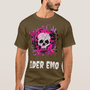 Elder Emo Funny Goth and Skeleton Pink and Purple T-Shirt