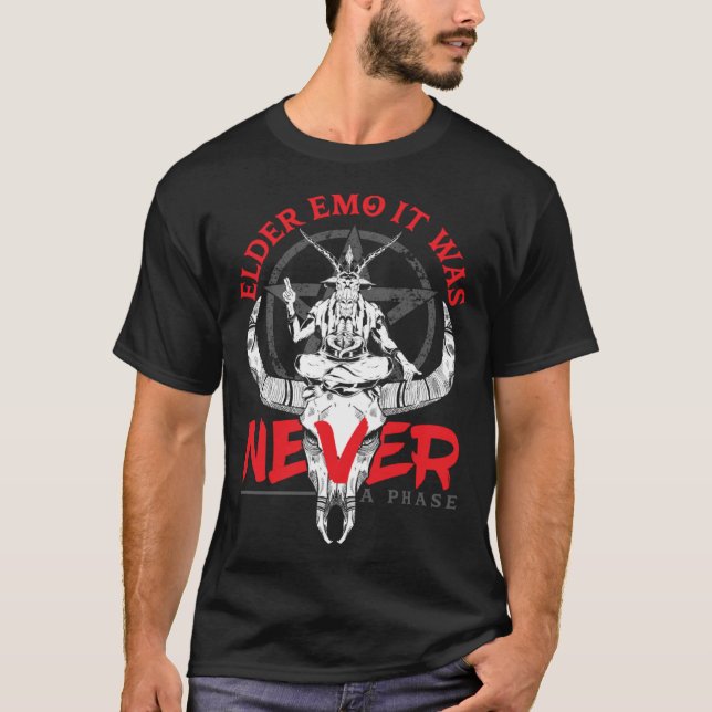 Elder Emo It Was Never A Phase Gothic Skeleton  3 T-Shirt (Front)