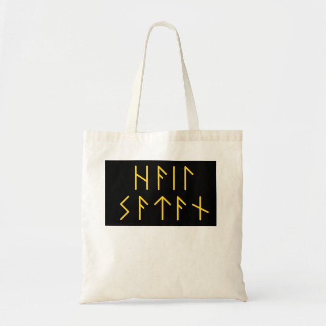 Elder Futhark Hail Satan Tote Bag (Front)