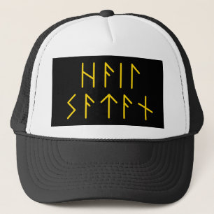 Elder Futhark Hail Satan Trucker Hat