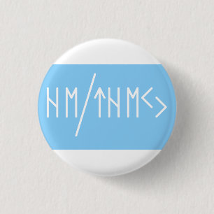 Elder Futhark He/They Pronouns 3 Cm Round Badge