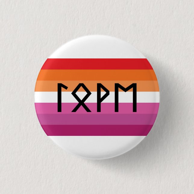 Elder Futhark Love Lesbian flag 3 Cm Round Badge (Front)