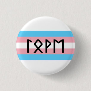 Elder Futhark Love Trans Flag 3 Cm Round Badge