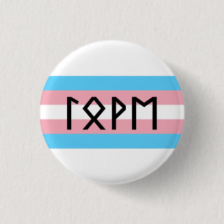 Elder Futhark Love Trans Flag 3 Cm Round Badge