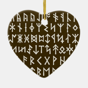 Elder Futhark Runes Ceramic Tree Decoration