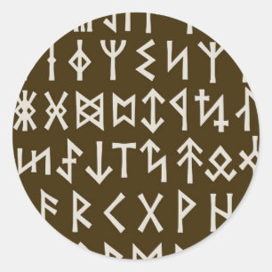 Elder Futhark Runes Classic Round Sticker