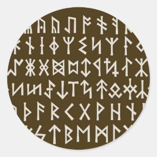 Elder Futhark Runes Classic Round Sticker