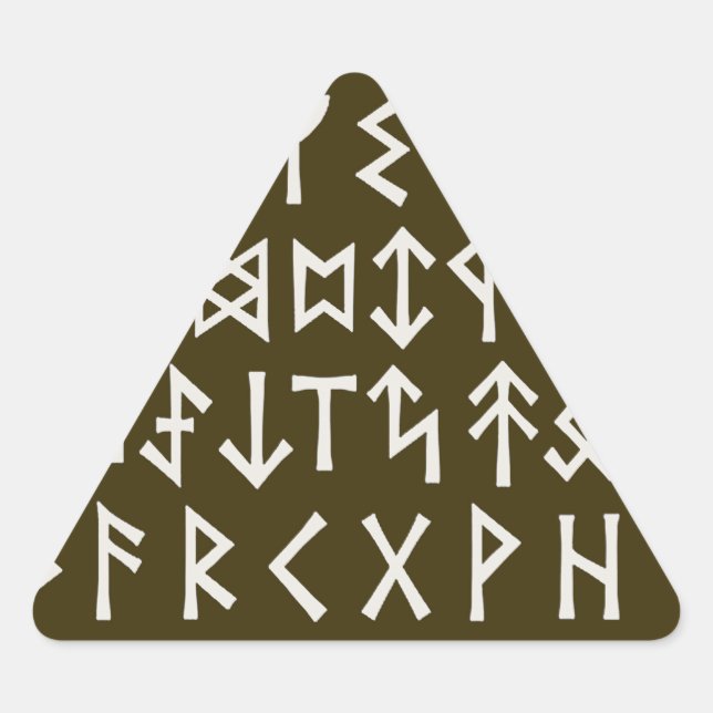 Elder Futhark Runes Triangle Sticker (Front)