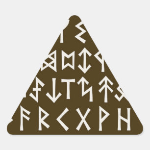 Elder Futhark Runes Triangle Sticker