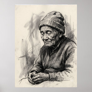 Elder Hands of Memory Spirit Portrait Poster