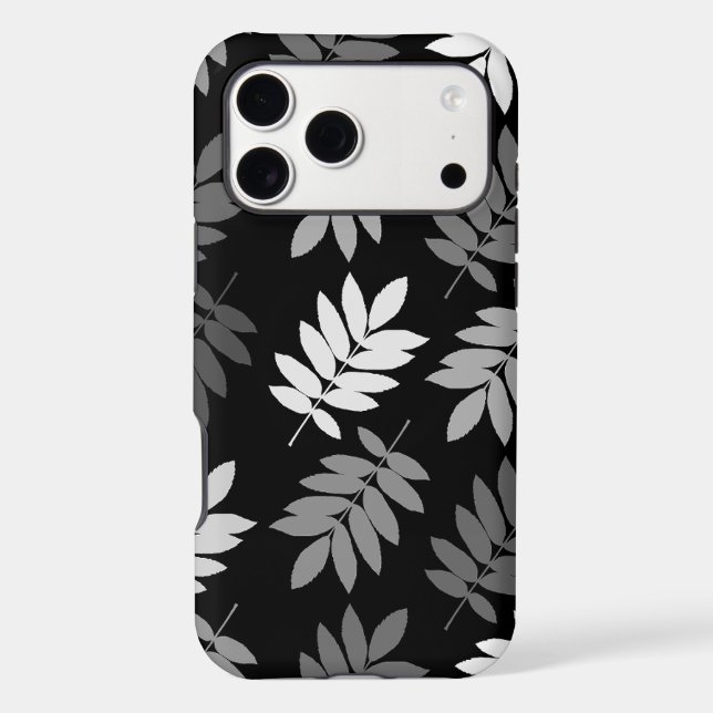 Elder Leaf Lg Pattern Black White Grey (Back)