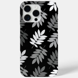 Elder Leaf Lg Pattern Black White Grey iPhone 15 Pro Max Case