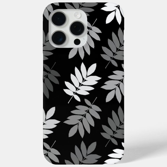 Elder Leaf Lg Pattern Black White Grey Case-Mate iPhone Case (Back)