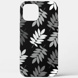 Elder Leaf Lg Pattern Black White Grey iPhone 12 Pro Max Case