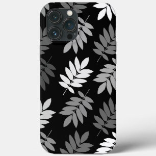 Elder Leaf Lg Pattern Black White Grey iPhone 13 Pro Max Case