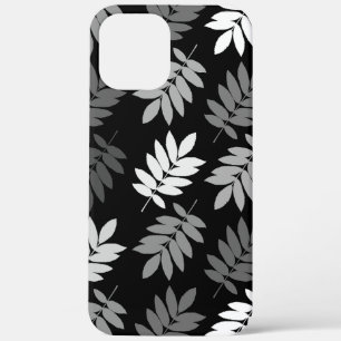 Elder Leaf Lg Pattern Black White Grey iPhone 12 Pro Max Case