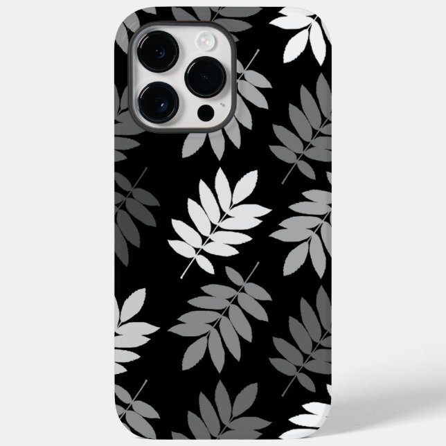 Elder Leaf Lg Pattern Black White Grey Case-Mate iPhone Case (Back)