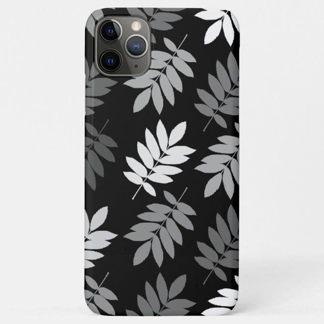 Elder Leaf Lg Pattern Black White Grey Case-Mate iPhone Case (Back)