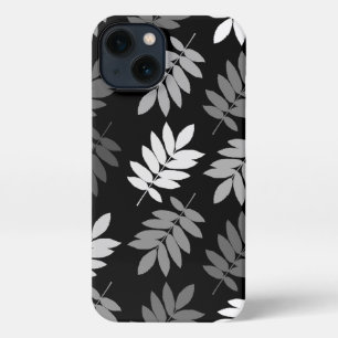 Elder Leaf Lg Pattern Black White Grey iPhone 13 Case