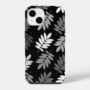 Elder Leaf Lg Pattern Black White Grey iPhone 14 Case