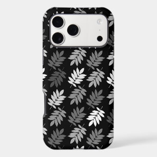 Elder Leaf Pattern Black White Grey