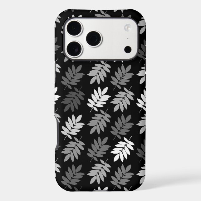 Elder Leaf Pattern Black White Grey (Back)