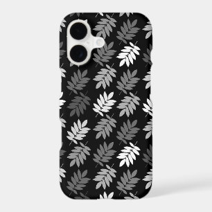 Elder Leaf Pattern Black White Grey