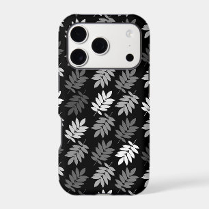 Elder Leaf Pattern Black White Grey