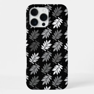 Elder Leaf Pattern Black White Grey iPhone 16 Pro Max Case