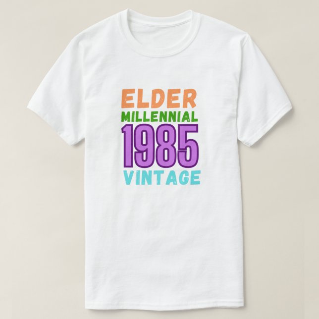 Elder Millennial 1985 Vintage t-shirt (Design Front)
