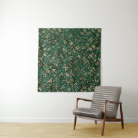 Elder Runes - Futhark Pattern Gold on Malachite #1