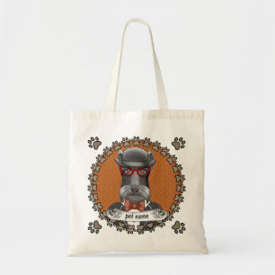Elder Schnauzer Glasses Tote Bag
