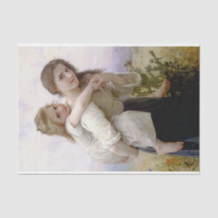 Elder Sister Giving Younger Sister Piggyback Ride Tissue Paper
