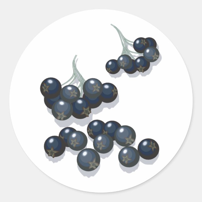 elderberries classic round sticker (Front)