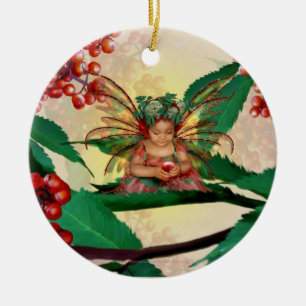 Elderberry Fairy Ceramic Tree Decoration