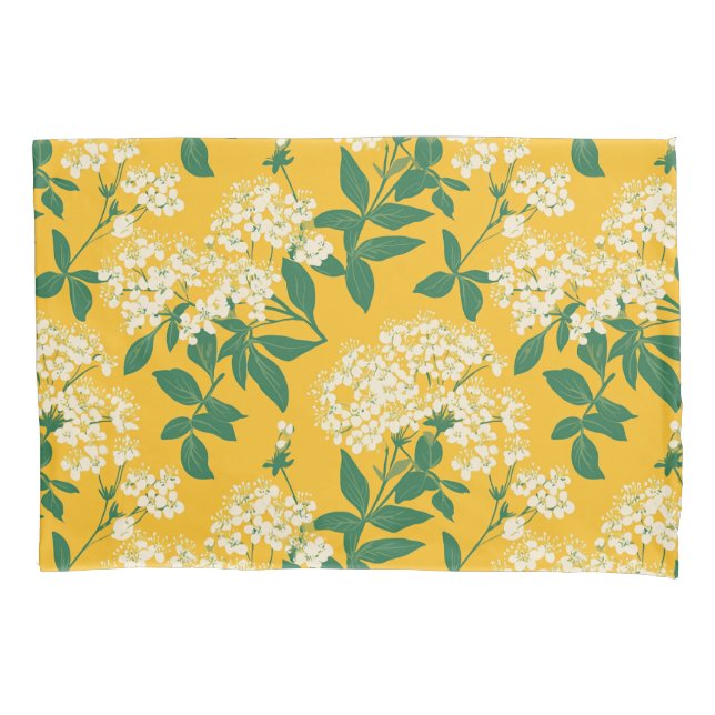 Elderflower Botanical Pattern Pillowcase (Front-Left)