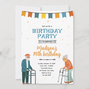 Elderly birthday Party Invitation