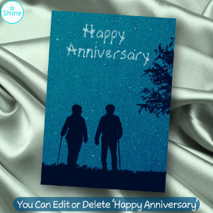 Elderly Couple Grow Old Together Happy Anniversary Card