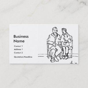 Elderly couple line drawing business card