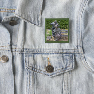 Elderly Couple Serenade Botanical Garden 15 Cm Square Badge