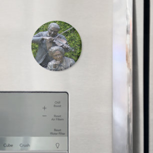 Elderly Couple Serenade Botanical Garden Magnet