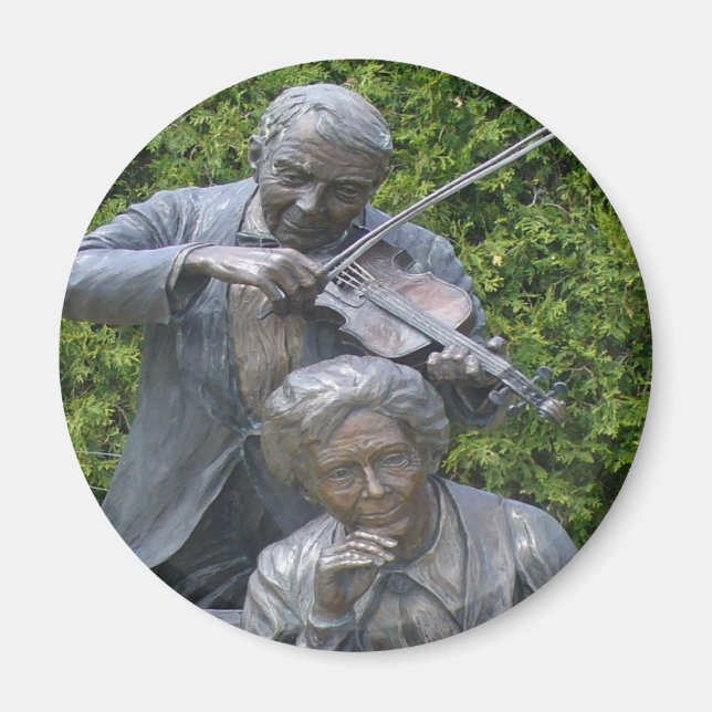 Elderly Couple Serenade Botanical Garden Magnet (Front)