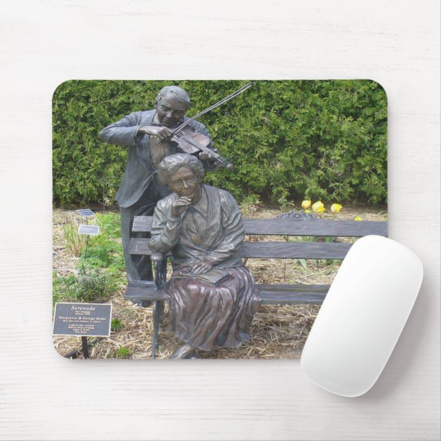 Elderly Couple Serenade Botanical Garden Mouse Mat (With Mouse)