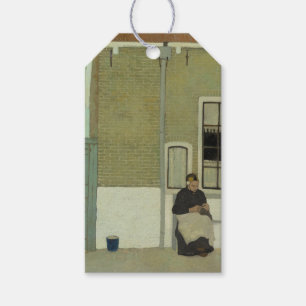 Elderly Dutch Woman in Front of her House Gift Tags