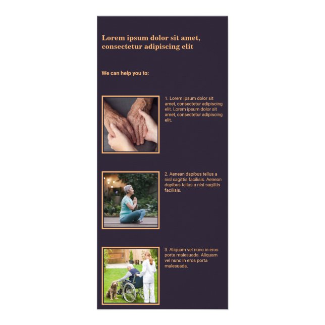 Elderly Home Care Services Rack Card (Front)