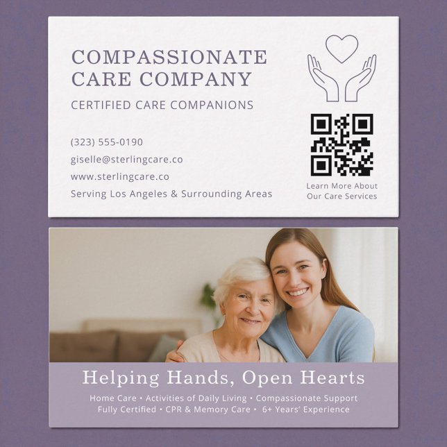 Elderly Home Help Professional QR Code Business Card (Creator Uploaded)