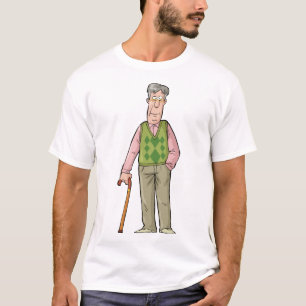 Elderly Man With A Walking Stick T-Shirt